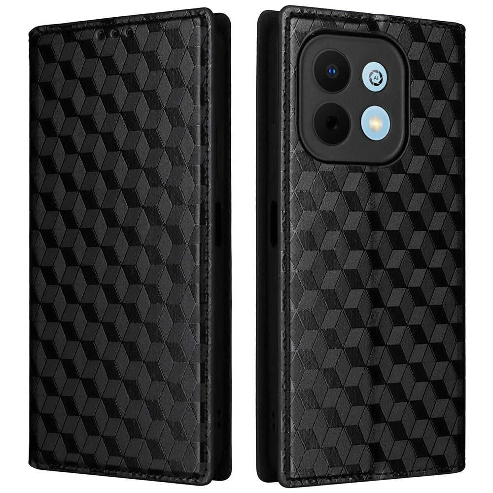 Phone Case Huawei Enjoy 90 / 90 Plus / nova Y74 4G Wallet Rhombus Imprinted PU Leather Cover