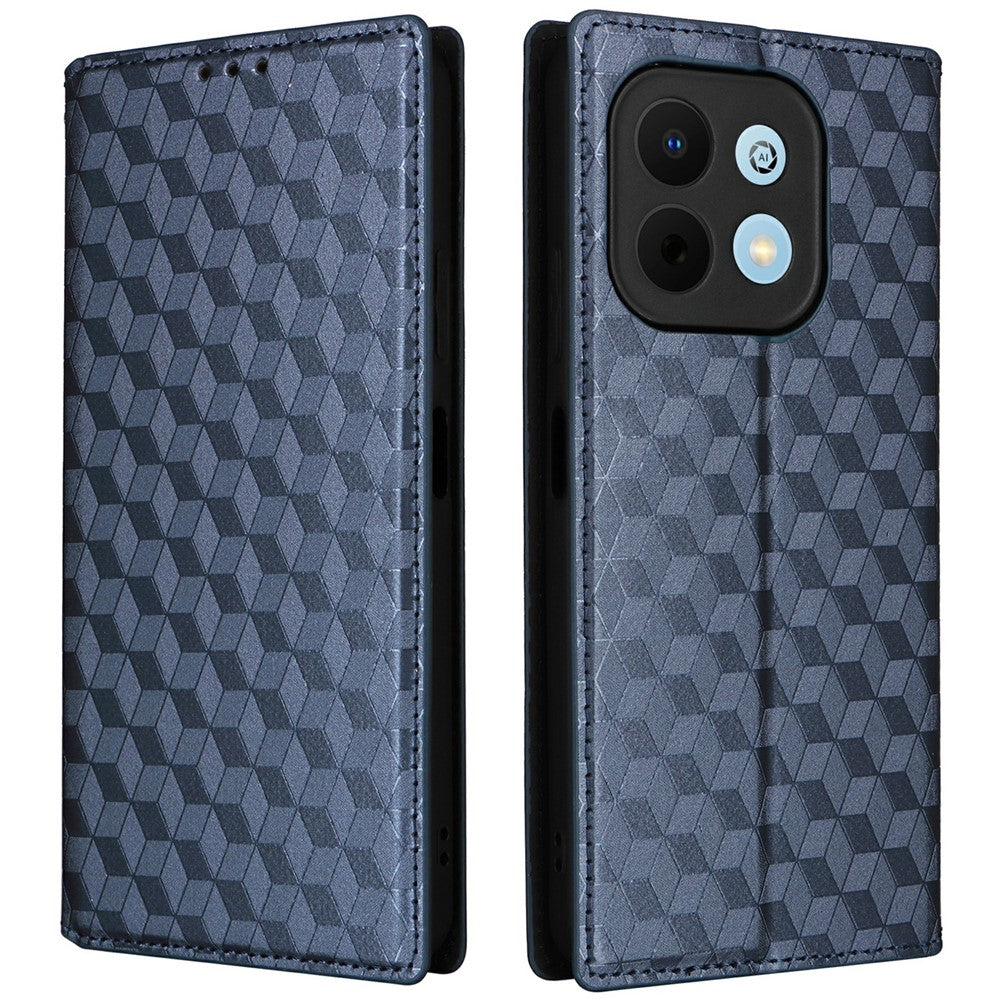 Phone Case Huawei Enjoy 90 / 90 Plus / nova Y74 4G Wallet Rhombus Imprinted PU Leather Cover