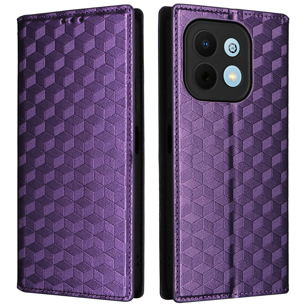 Phone Case Huawei Enjoy 90 / 90 Plus / nova Y74 4G Wallet Rhombus Imprinted PU Leather Cover
