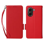 For Honor Play 80 Plus 5G / X7e 4G Case Litchi Texture Wallet Leather Phone Cover with Wrist Strap