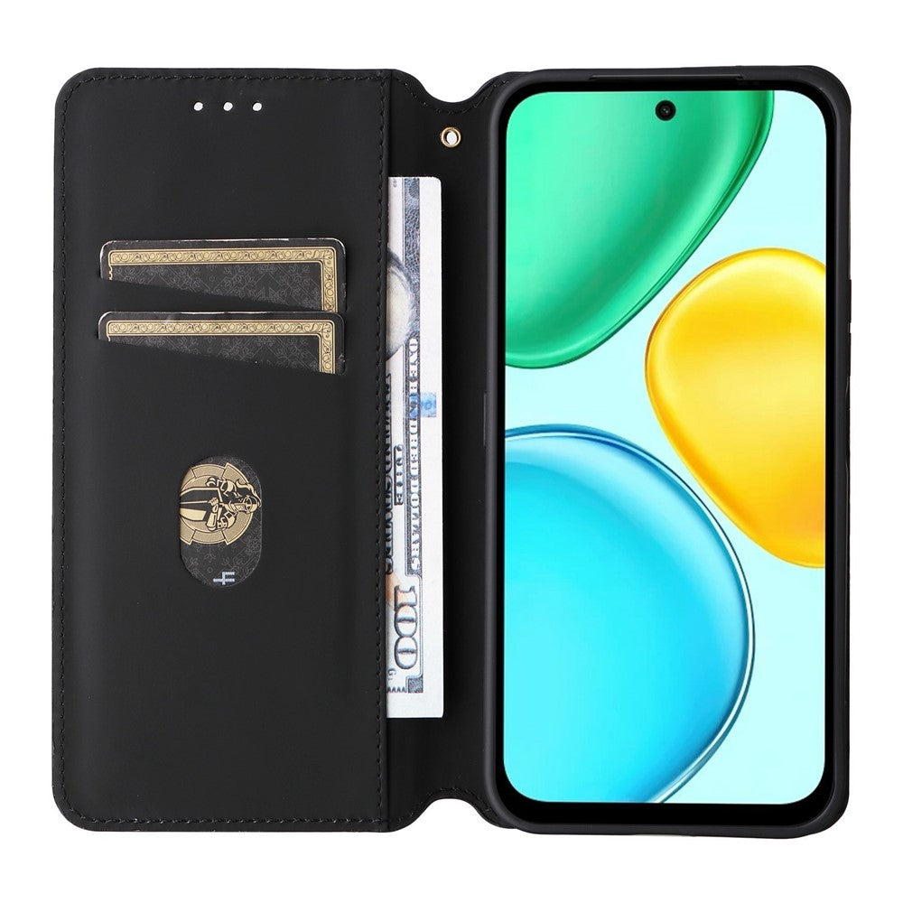 For Honor X7e 4G / Play 80 Plus 5G Case Wallet Rhombus Imprinted PU Leather Phone Cover