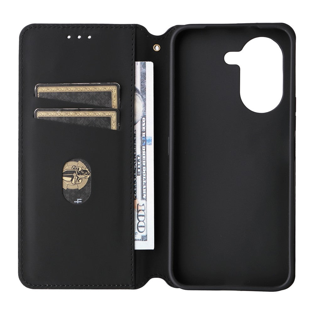 For Honor X7e 4G / Play 80 Plus 5G Case Wallet Rhombus Imprinted PU Leather Phone Cover