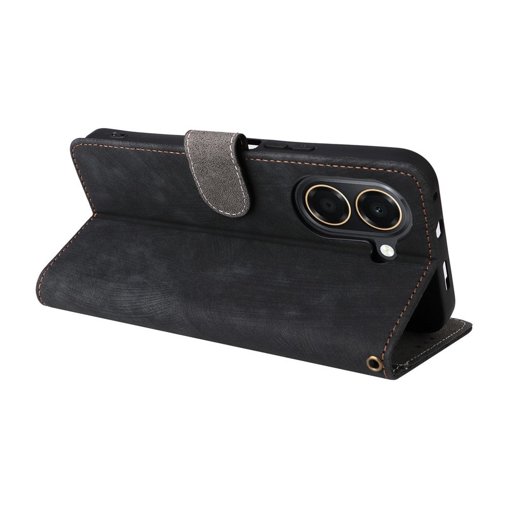 For Honor X7e 4G / Play 80 Plus 5G Wallet Case RFID Blocking PU Leather Phone Cover Stand with Strap