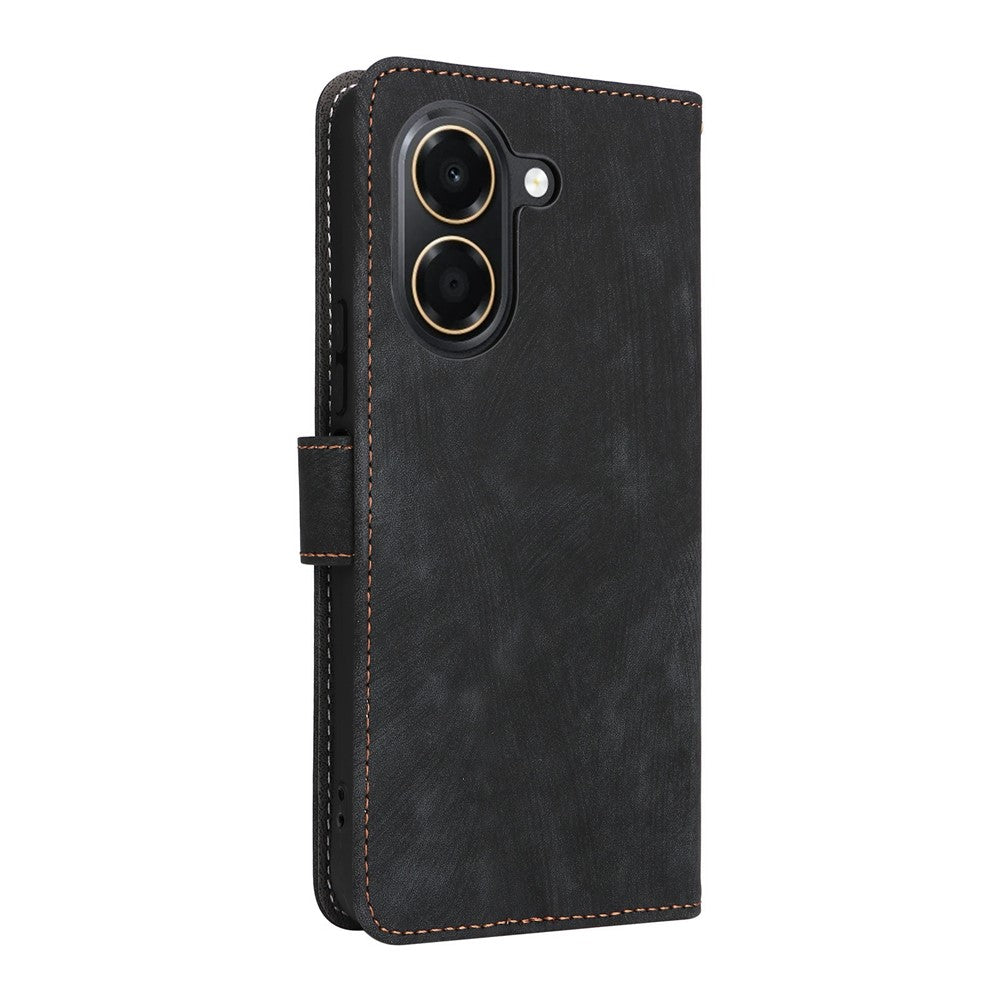For Honor X7e 4G / Play 80 Plus 5G Wallet Case RFID Blocking PU Leather Phone Cover Stand with Strap