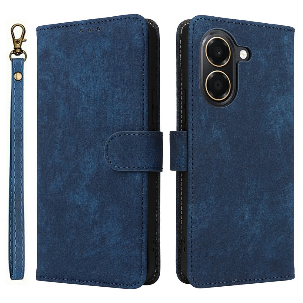 For Honor X7e 4G / Play 80 Plus 5G Wallet Case RFID Blocking PU Leather Phone Cover Stand with Strap