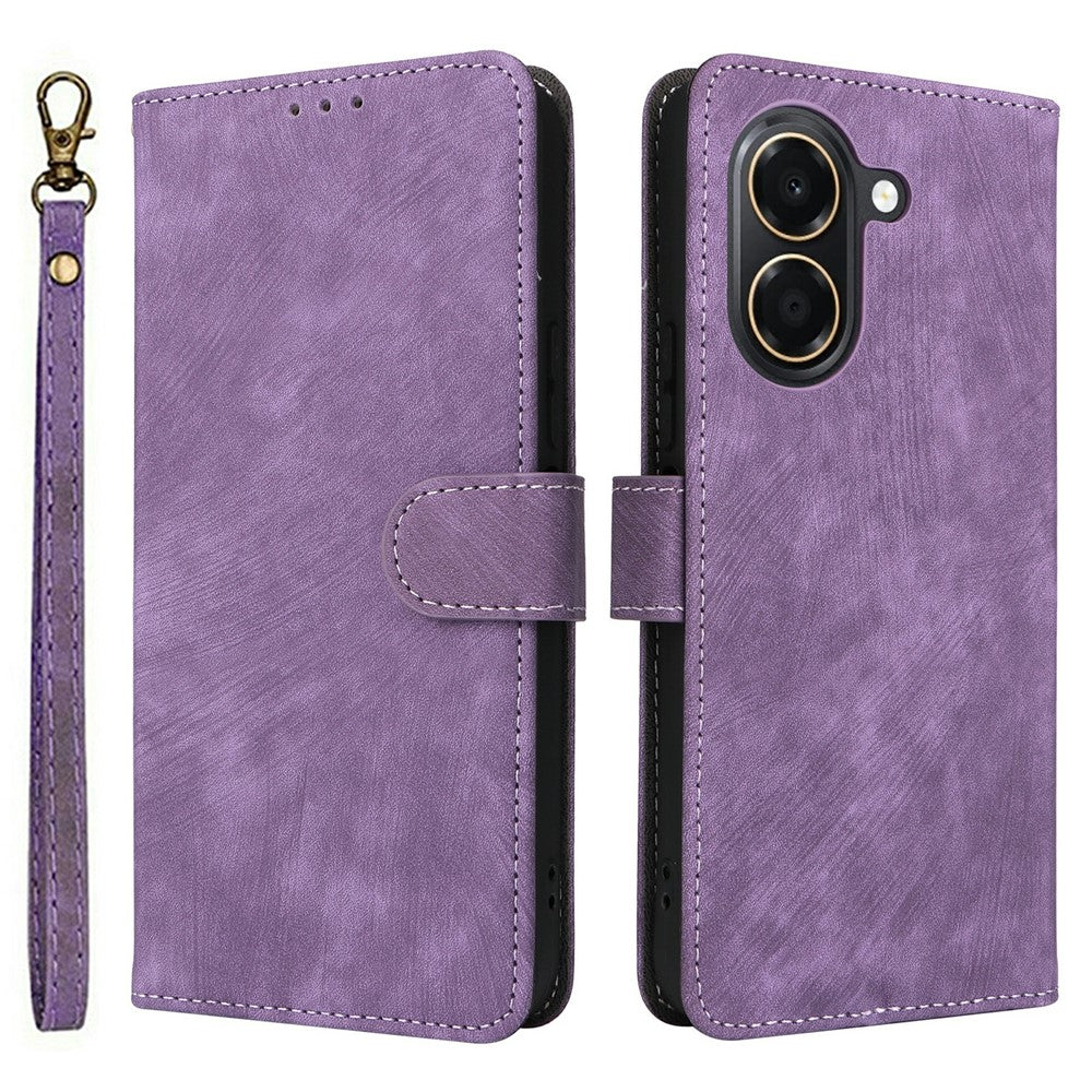 For Honor X7e 4G / Play 80 Plus 5G Wallet Case RFID Blocking PU Leather Phone Cover Stand with Strap