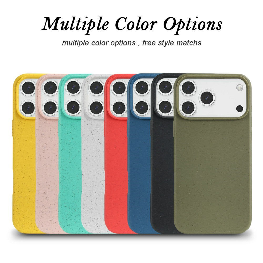 For iPhone 18 Pro / 17 Pro Case Biodegradable Wheat Straw + TPU Matte Phone Cover