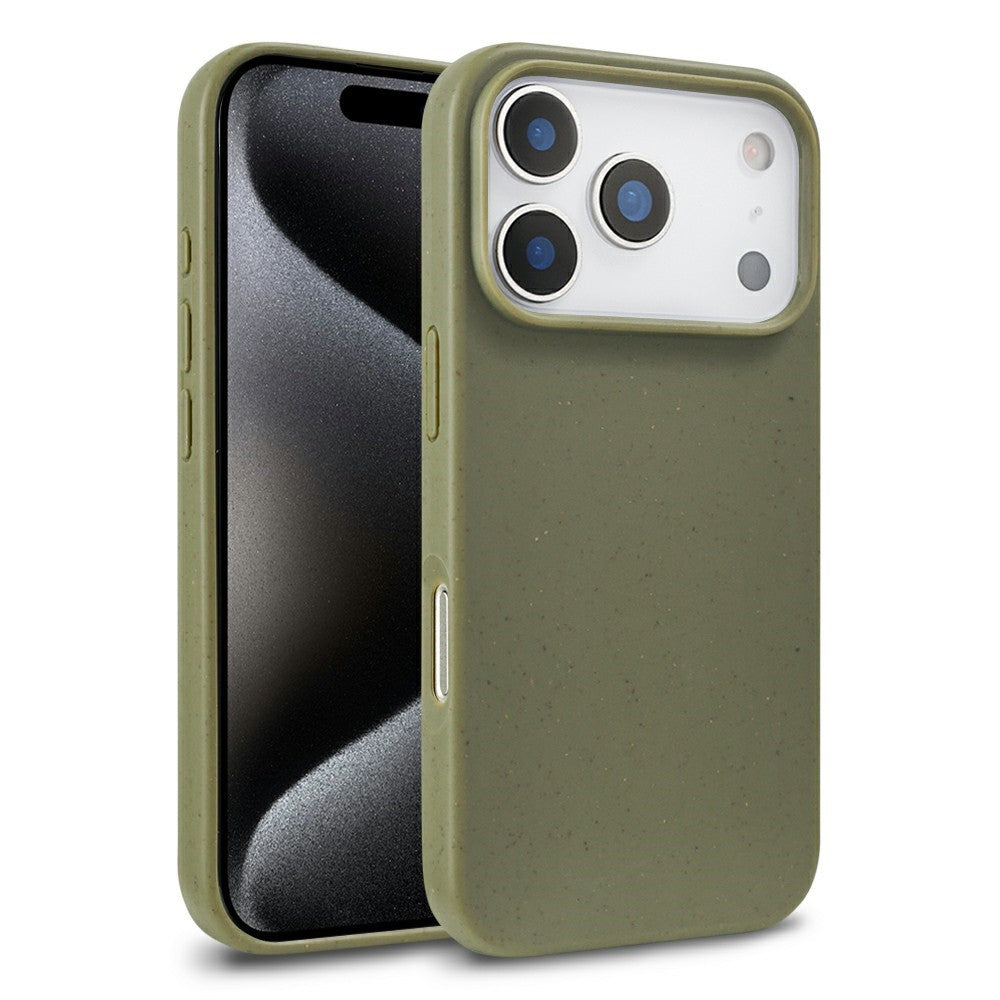 For iPhone 18 Pro Max / 17 Pro Max Case Biodegradable Wheat Straw + TPU Matte Phone Cover