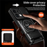 For Oppo Reno16 F 5G  /  Reno16 FS 5G Magnetic Case Ring Holder Foldable Kickstand TPU PC Phone Cover with Camera Lens Slider