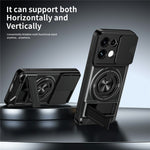 For Oppo Reno16 F 5G  /  Reno16 FS 5G Magnetic Case Ring Holder Foldable Kickstand TPU PC Phone Cover with Camera Lens Slider