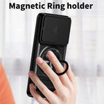 For Oppo Reno16 F 5G  /  Reno16 FS 5G Magnetic Case Ring Holder Foldable Kickstand TPU PC Phone Cover with Camera Lens Slider