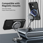 For Oppo Reno16 F 5G  /  Reno16 FS 5G Magnetic Case Ring Holder Foldable Kickstand TPU PC Phone Cover with Camera Lens Slider