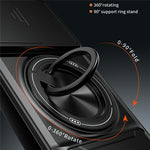 For Oppo Reno16 F 5G  /  Reno16 FS 5G Magnetic Case Ring Holder Foldable Kickstand TPU PC Phone Cover with Camera Lens Slider