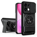 For Oppo Reno16 F 5G  /  Reno16 FS 5G Magnetic Case Ring Holder Foldable Kickstand TPU PC Phone Cover with Camera Lens Slider