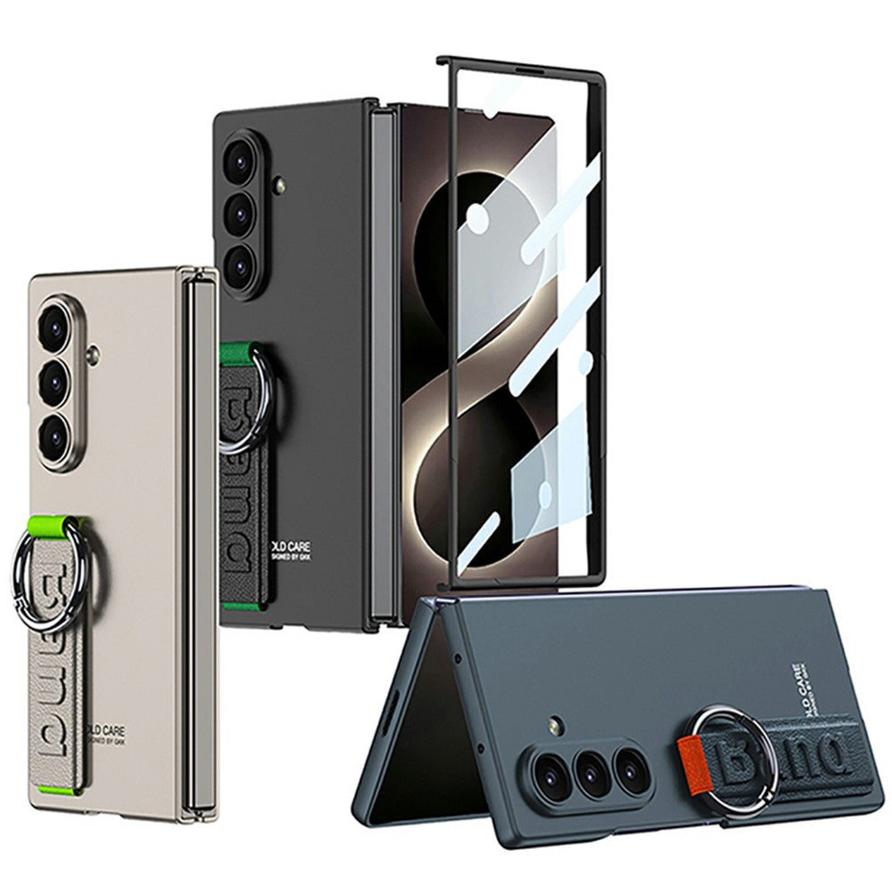 GKK For Samsung Galaxy Z Fold8 Ultra Case Wristband Foldable PC Phone Cover with Front Screen Protector