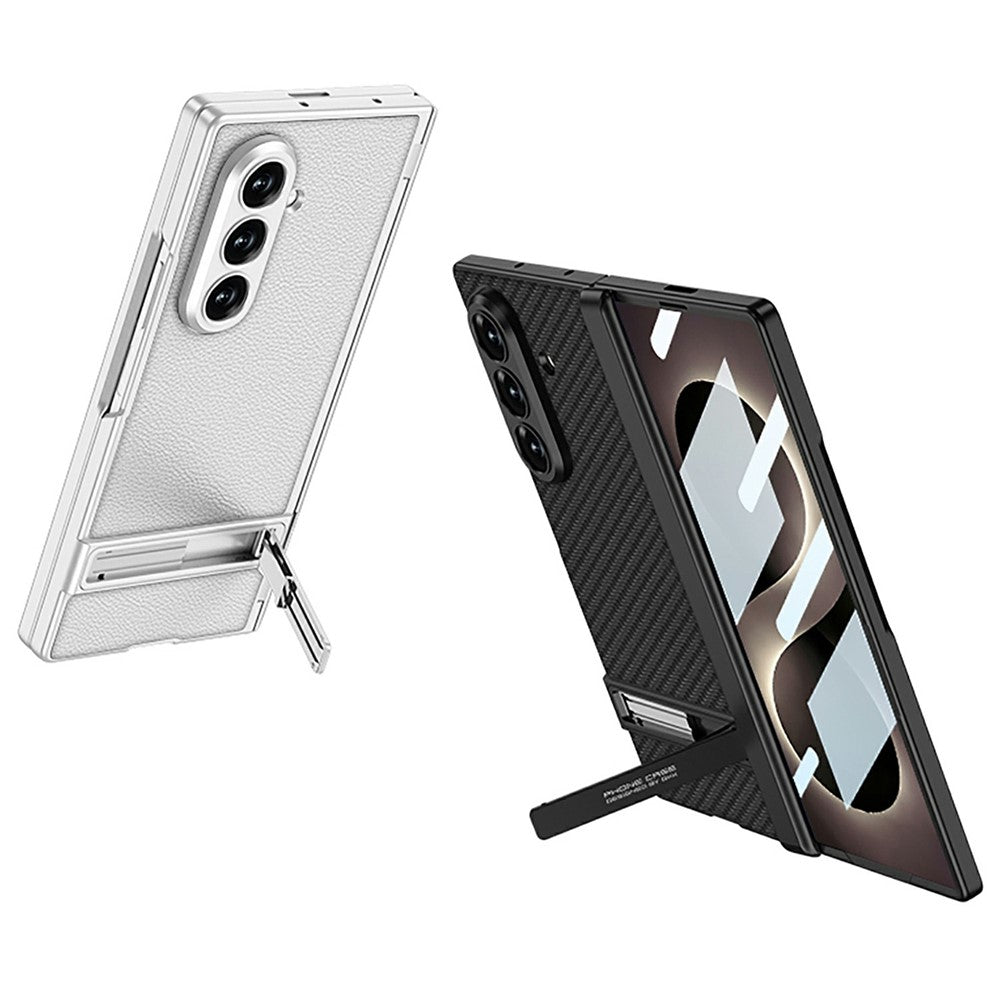 GKK til Samsung Galaxy Z Fold8 Ultra Etui Støttefod PU-læder + PC Telefoncover med hærdet glasfilm