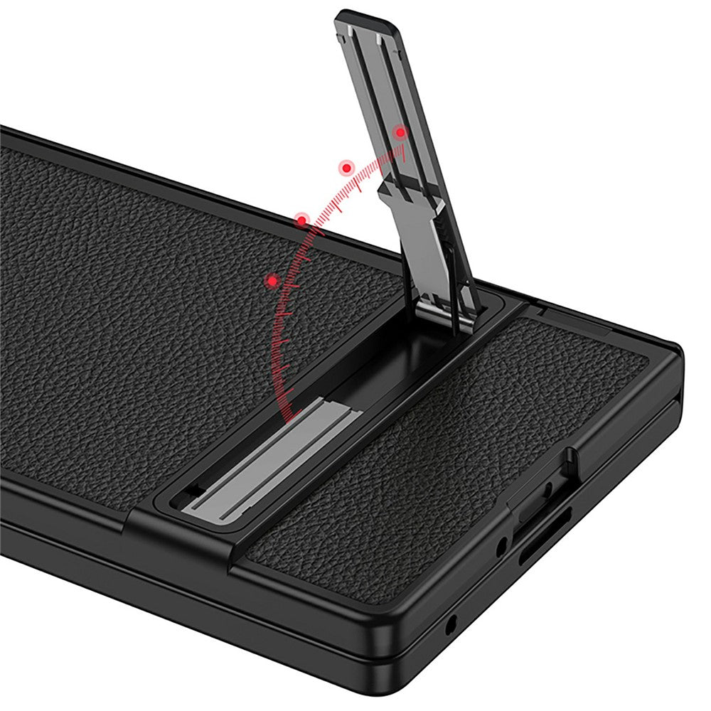 GKK til Samsung Galaxy Z Fold8 Ultra Etui Støttefod PU-læder + PC Telefoncover med hærdet glasfilm