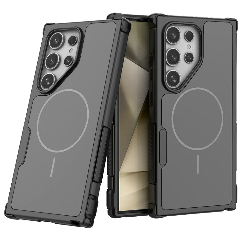 For Samsung Galaxy S24 Ultra Magnetic Case Shockproof Airbag PC+TPU Phone Cover