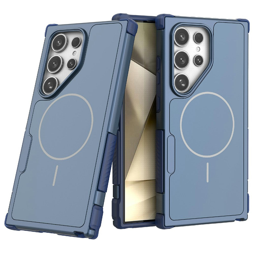 For Samsung Galaxy S24 Ultra Magnetic Case Shockproof Airbag PC+TPU Phone Cover