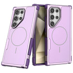 For Samsung Galaxy S24 Ultra Magnetic Case Shockproof Airbag PC+TPU Phone Cover