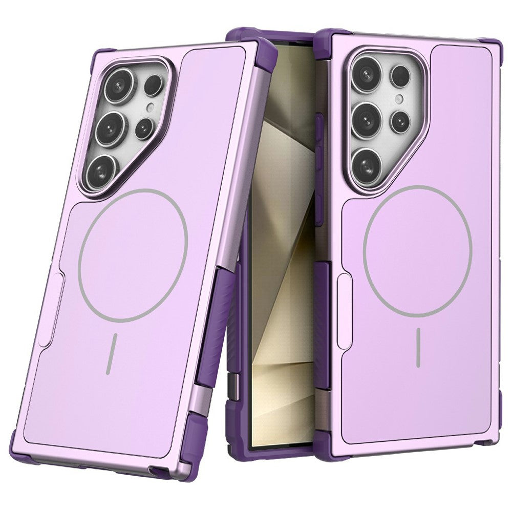 For Samsung Galaxy S24 Ultra Magnetic Case Shockproof Airbag PC+TPU Phone Cover