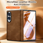 Til Samsung Galaxy Z Fold8 cover hængselbeskyttelse læder + PC telefoncover med HD klar hærdet glasfilm