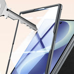 Til Samsung Galaxy Z Fold8 cover hængselbeskyttelse læder + PC telefoncover med HD klar hærdet glasfilm