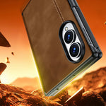Til Samsung Galaxy Z Fold8 cover hængselbeskyttelse læder + PC telefoncover med HD klar hærdet glasfilm