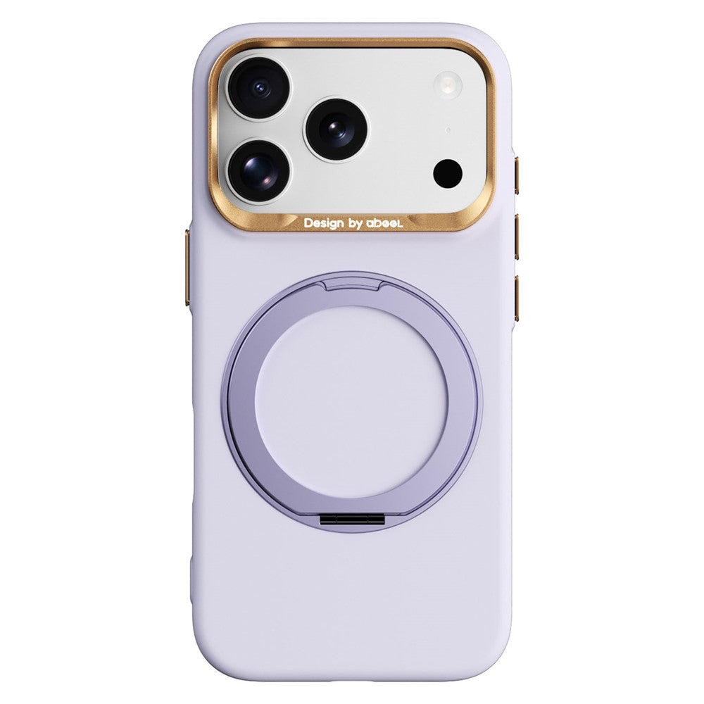ABEEL For iPhone 17 Pro  /  18 Pro Magnetic Case Ring Kickstand Liquid Silicone Feel PC Phone Cover