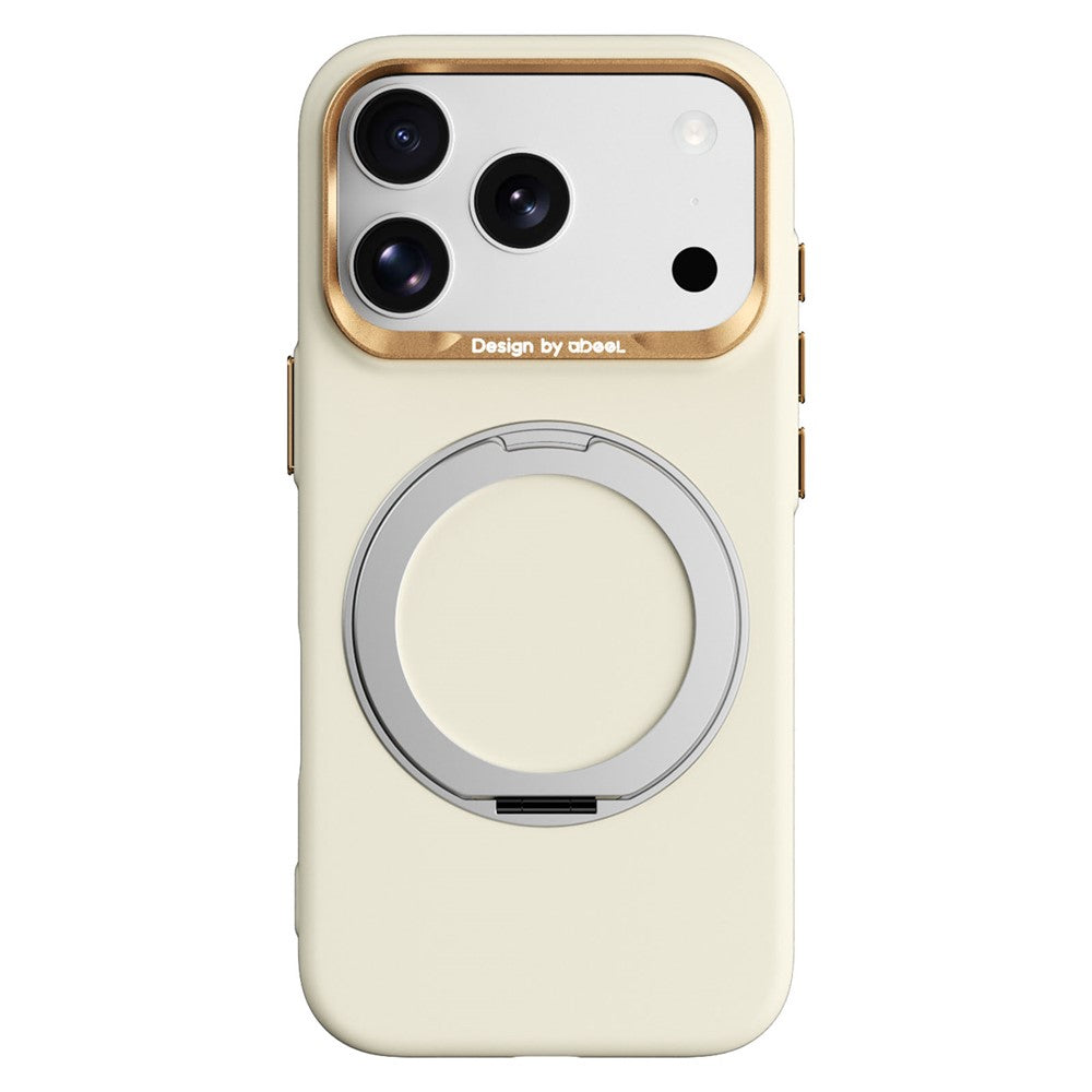ABEEL For iPhone 17 Pro  /  18 Pro Magnetic Case Ring Kickstand Liquid Silicone Feel PC Phone Cover