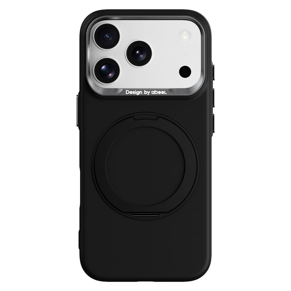 ABEEL For iPhone 17 Pro  /  18 Pro Magnetic Case Ring Kickstand Liquid Silicone Feel PC Phone Cover