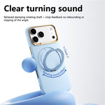ABEEL For iPhone 17 Pro Max  /  18 Pro Max Magnetic Case Ring Kickstand Liquid Silicone Feel PC Phone Cover