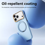 ABEEL For iPhone 17 Pro Max  /  18 Pro Max Magnetic Case Ring Kickstand Liquid Silicone Feel PC Phone Cover