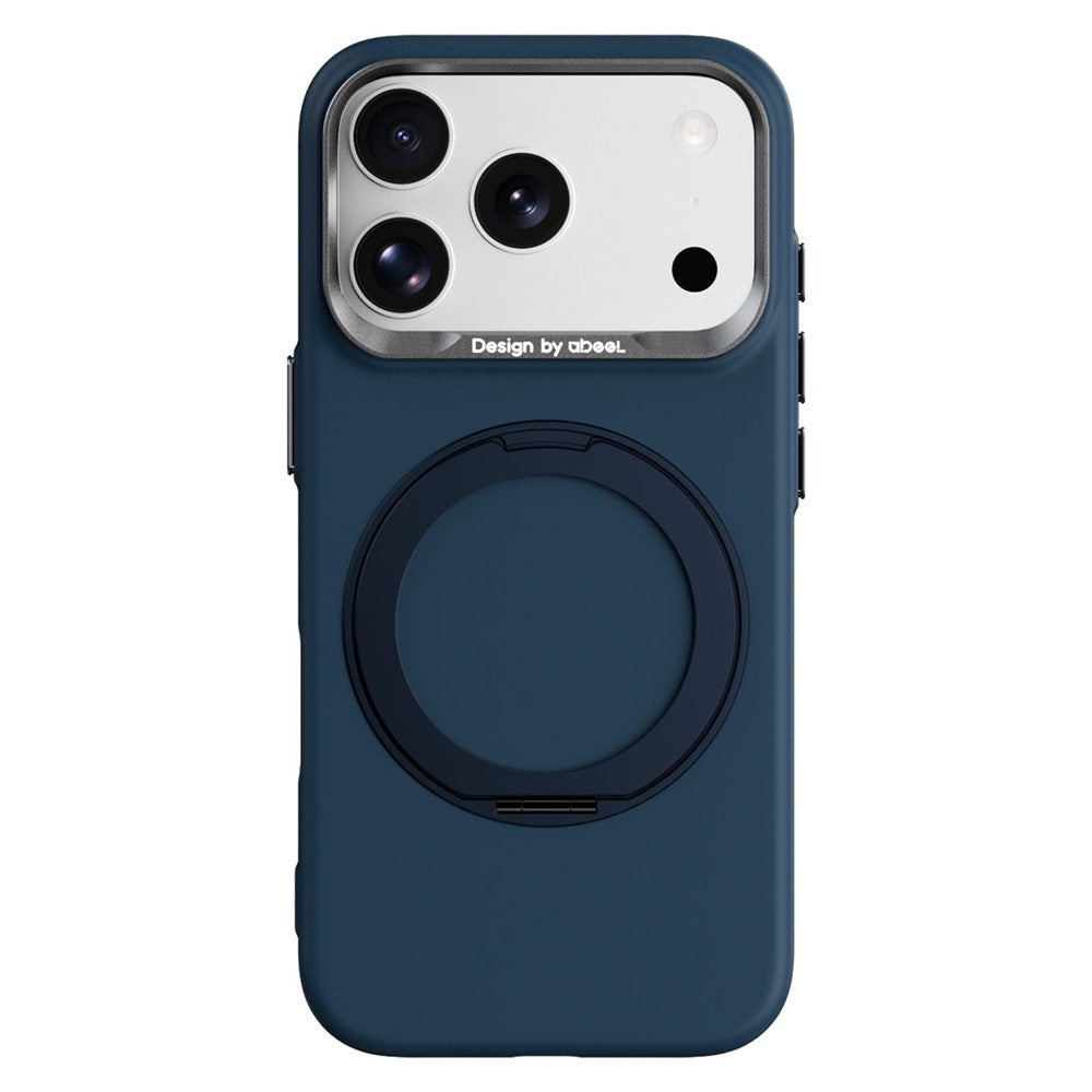 ABEEL For iPhone 17 Pro Max  /  18 Pro Max Magnetic Case Ring Kickstand Liquid Silicone Feel PC Phone Cover