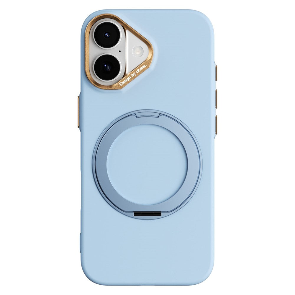 ABEEL For iPhone 17  /  18 Magnetic Case Ring Kickstand Liquid Silicone Feel PC Phone Cover