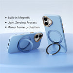 ABEEL For iPhone 17  /  18 Magnetic Case Ring Kickstand Liquid Silicone Feel PC Phone Cover