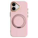 ABEEL For iPhone 17  /  18 Magnetic Case Ring Kickstand Liquid Silicone Feel PC Phone Cover