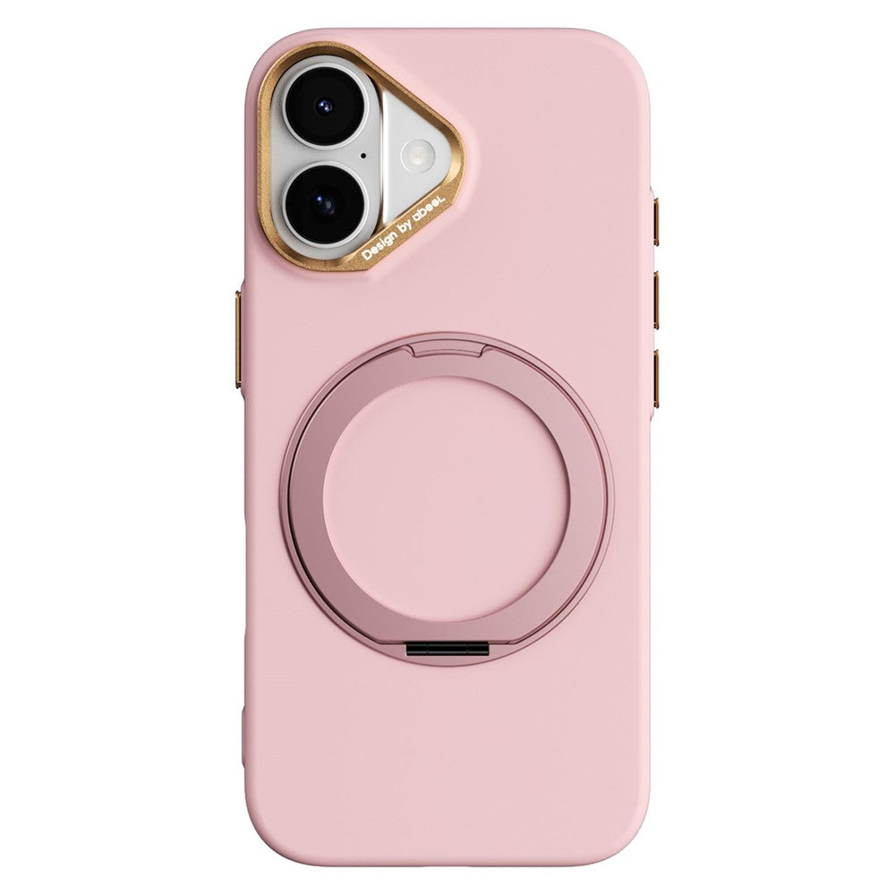 ABEEL For iPhone 17  /  18 Magnetic Case Ring Kickstand Liquid Silicone Feel PC Phone Cover