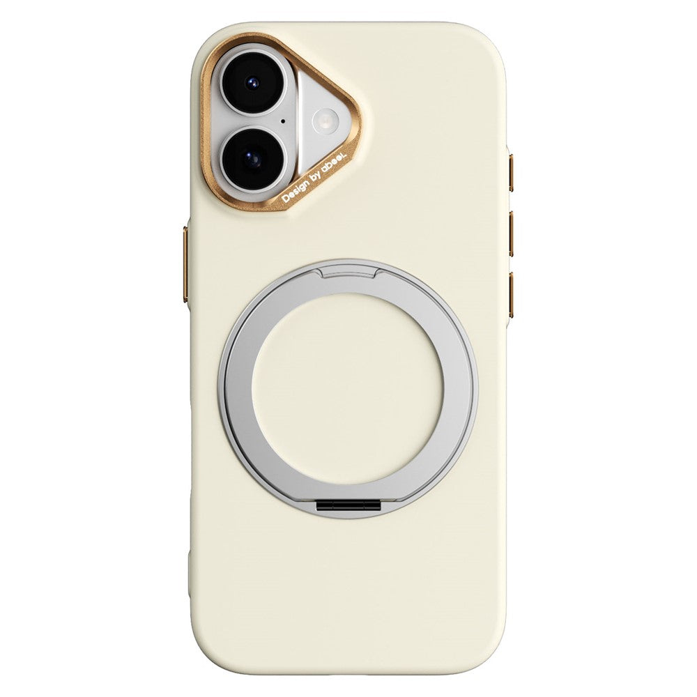 ABEEL For iPhone 17  /  18 Magnetic Case Ring Kickstand Liquid Silicone Feel PC Phone Cover