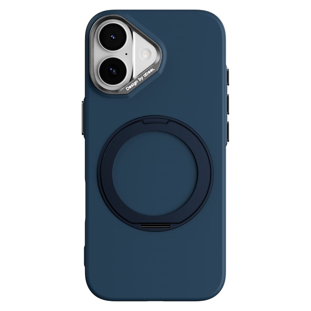 ABEEL For iPhone 17  /  18 Magnetic Case Ring Kickstand Liquid Silicone Feel PC Phone Cover