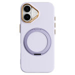 ABEEL For iPhone 16 Magnetic Case Ring Kickstand Liquid Silicone Feel PC Phone Cover