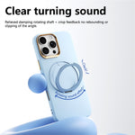 ABEEL For iPhone 16 Pro Max Magnetic Case Ring Kickstand Liquid Silicone Feel PC Phone Cover