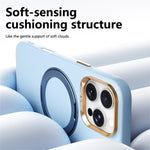 ABEEL For iPhone 16 Pro Max Magnetic Case Ring Kickstand Liquid Silicone Feel PC Phone Cover