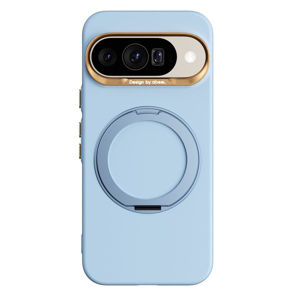 ABEEL For Google Pixel 10  /  10 Pro Magnetic Case Ring Kickstand Liquid Silicone Feel PC Phone Cover