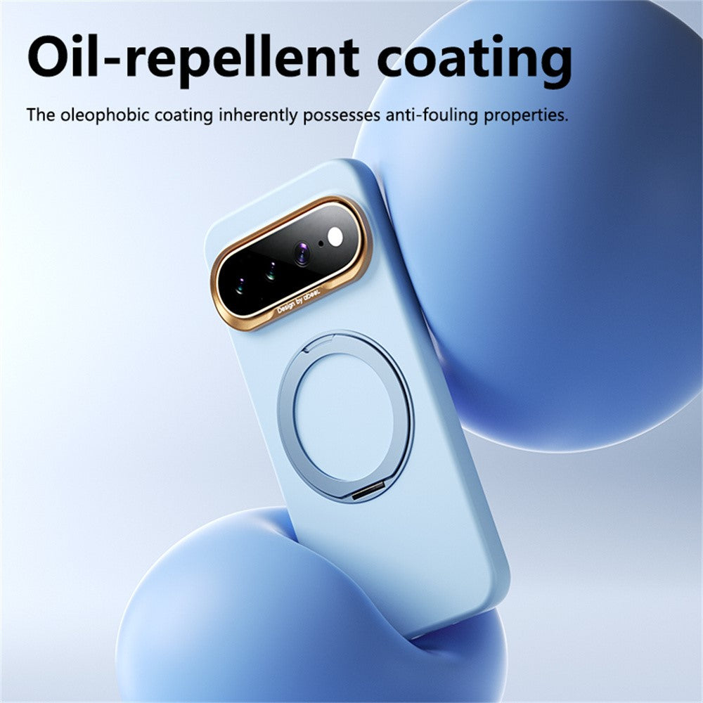 ABEEL For Google Pixel 10  /  10 Pro Magnetic Case Ring Kickstand Liquid Silicone Feel PC Phone Cover