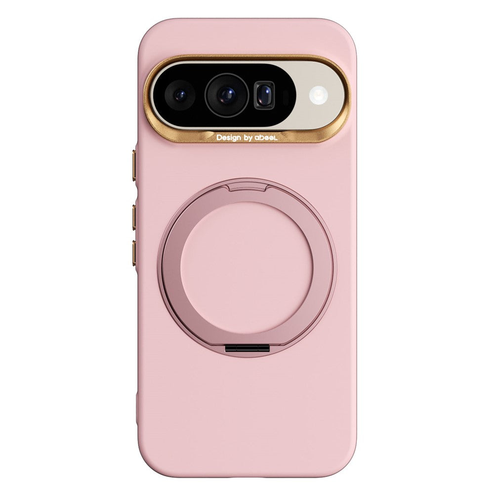 ABEEL For Google Pixel 10  /  10 Pro Magnetic Case Ring Kickstand Liquid Silicone Feel PC Phone Cover