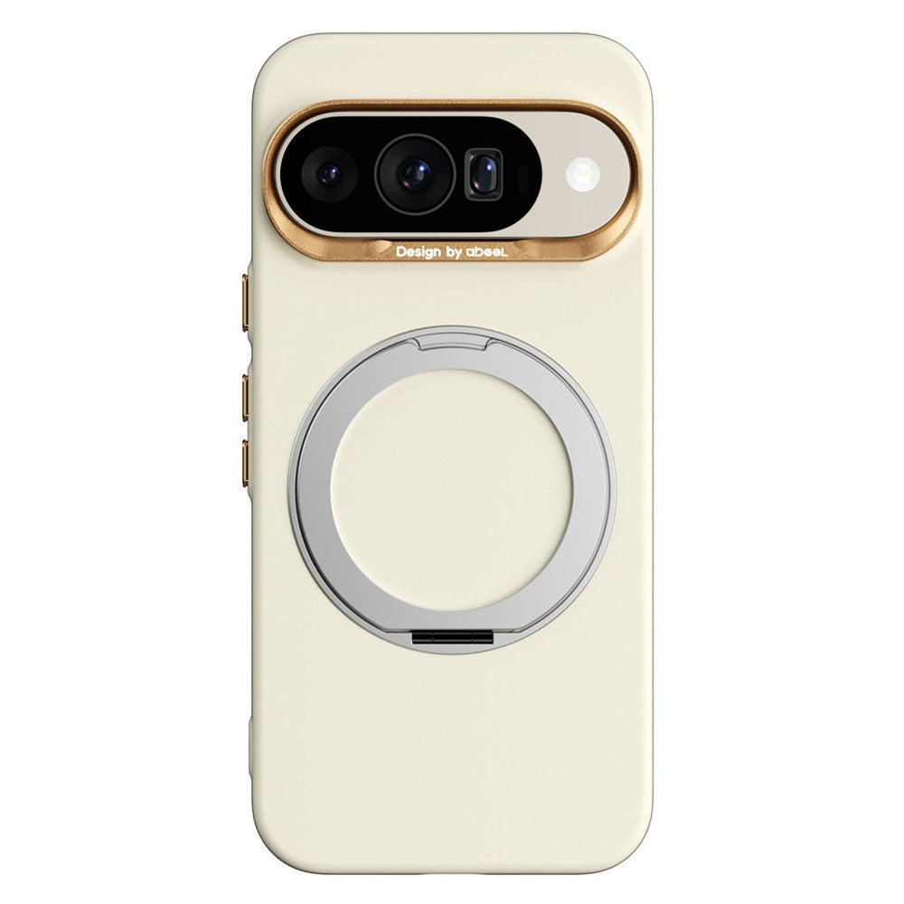 ABEEL For Google Pixel 10  /  10 Pro Magnetic Case Ring Kickstand Liquid Silicone Feel PC Phone Cover