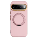 ABEEL For Google Pixel 11 Pro XL Magnetic Case Ring Kickstand Liquid Silicone Feel PC Phone Cover