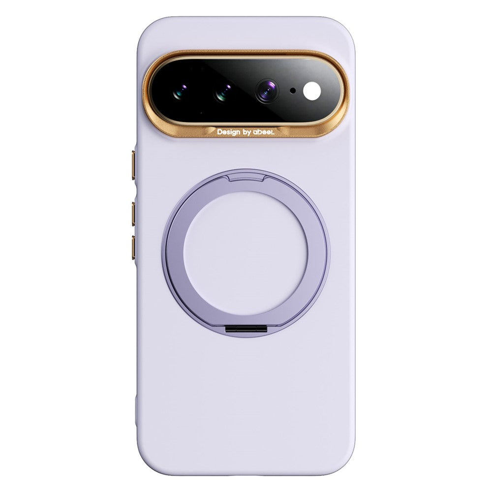 ABEEL For Google Pixel 11 Pro XL Magnetic Case Ring Kickstand Liquid Silicone Feel PC Phone Cover