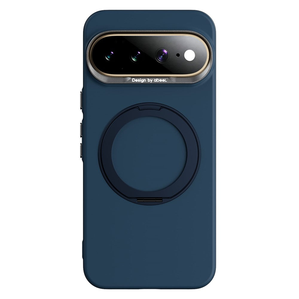 ABEEL For Google Pixel 11 Pro XL Magnetic Case Ring Kickstand Liquid Silicone Feel PC Phone Cover